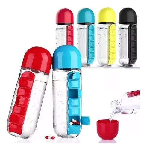 Termo Pastillero Botilo Agua Organizador